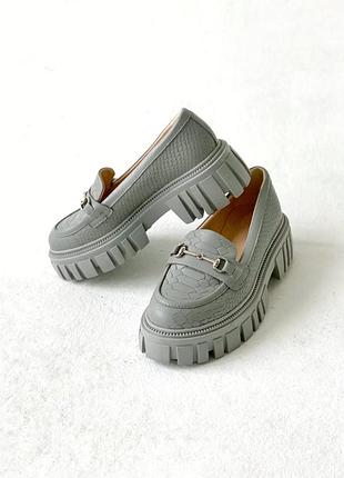 ♥️ шикарные кожаные туфли лоферы питон рептилия