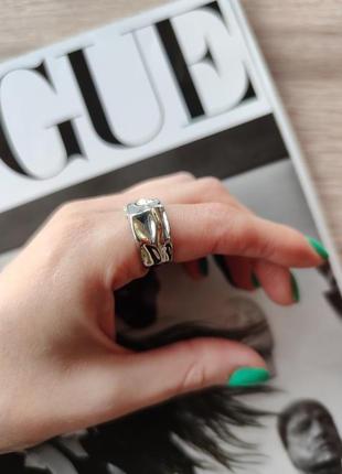 Кільце кольцо каблучка перстень стильне тренд під срібло нове5 фото
