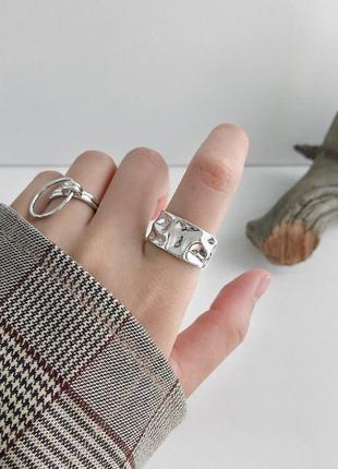 Кільце кольцо каблучка перстень стильне тренд під срібло нове