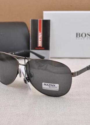 Фирменные солнцезащитные мужские очки matrix polarized mt8480 капля авиатор