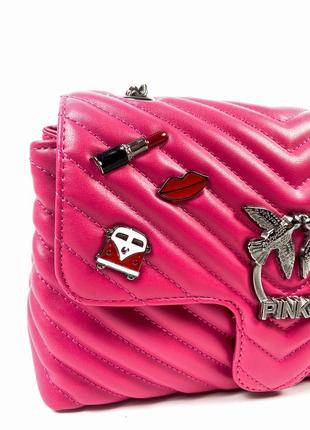 Жіноча сумка рожевого кольору pinko нова з усіма етикетками якість lux8 фото