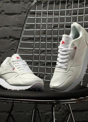 Мужские кроссовки reebok classic white 3 / smb2 фото