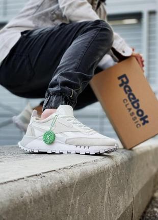 Женские кроссовки reebok classic white grey / smb1 фото