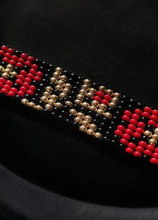 Цветочный чокер на шею, украинский гердан, силянка, чокер из бисера ❤️