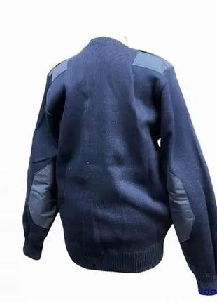 Джемпер формений светр темно синій з кишенею та налокотниками розмір м2 фото