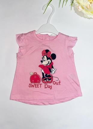 Футболка для девочки розового цвета с минни.// бренд:&nbsp; disney60 размер: 68