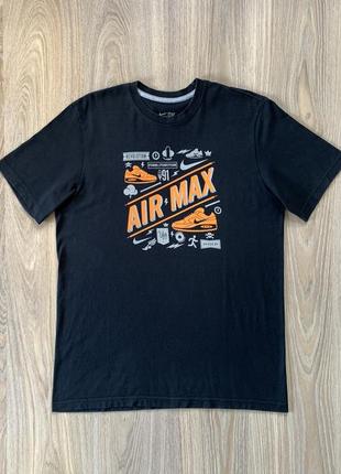 Мужская хлопковая футболка с принтом nike air max1 фото