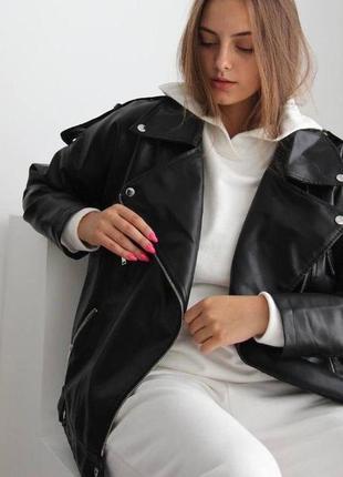 Куртка косуха, р.s,m,l, эко-кожа, черный6 фото