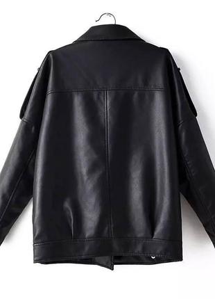 Куртка косуха, р.s,m,l, эко-кожа, черный4 фото
