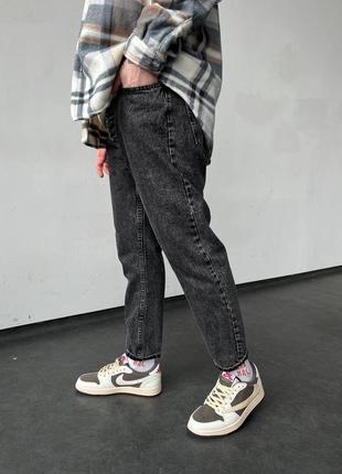 Повседневные мужские джинсы мом / джинсы черные классика5 фото