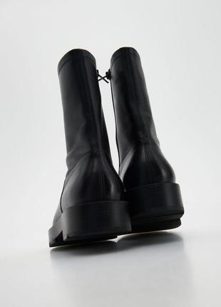 Черные кожаные ботинки шкіряні черевики4 фото