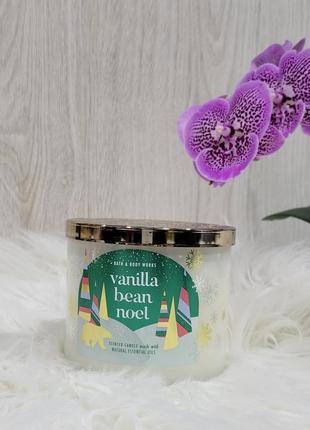 Большая свеча на три гнота vanilla bean noel от bath &amp; body works