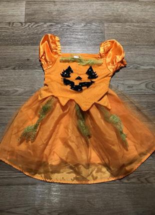 Карнавальное платье костюм на праздник хеллоуин тыква 🎃 на 2-3 года рост 92-98 см