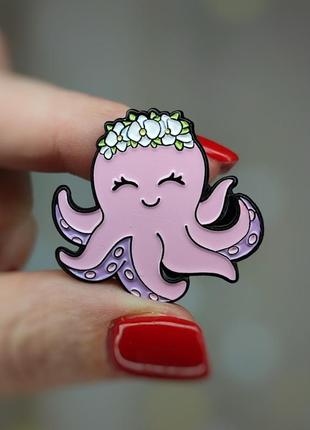 Металлический значок - пин "осьминог"  (знач0247)