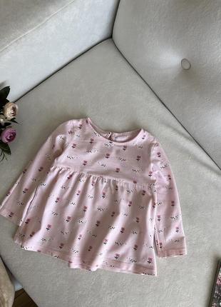 Хлопковая розовая кофточка для девочки2 фото