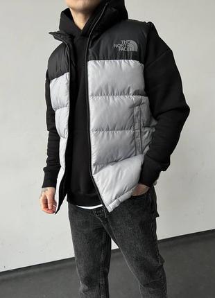 Стильна молодіжна жилетка the north face / якісна безрукавка зе норт фейс сіра
