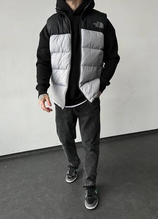 Стильна молодіжна жилетка the north face / якісна безрукавка зе норт фейс сіра