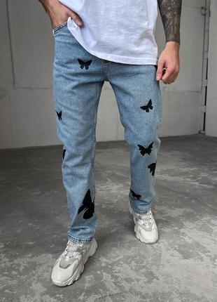 Мужские джинсы с принтами «batterfly» / качественные молодежные джинсы для мужчин2 фото