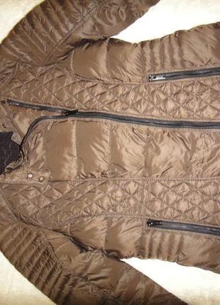 Крутая куртка, стеганая косуха ультра легкий пуховик еdc by esprit р.46 хаки4 фото