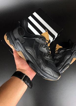 Р.41-46 кроссовки adidas ozweego черно/коричневые ks 11482
