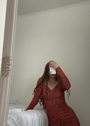 Платье в горох, платье prettylittlething, платье3 фото