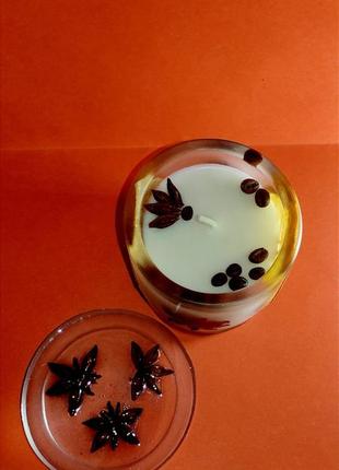 Свічка із соєвого воску в свічнику з ароматом шоколаду2 фото