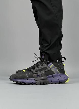 Мужские кроссовки reebok zig kinetica fit black purple / smb5 фото