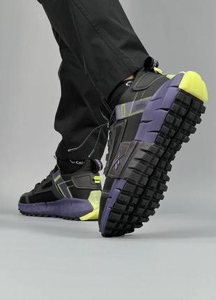 Мужские кроссовки reebok zig kinetica fit black purple / smb4 фото