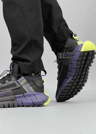 Мужские кроссовки reebok zig kinetica fit black purple / smb7 фото