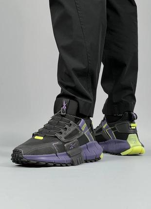 Мужские кроссовки reebok zig kinetica fit black purple / smb8 фото