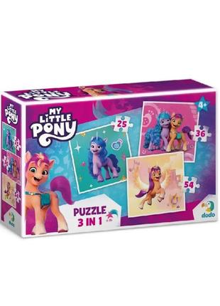 Детские пазлы 3 в 1 my little pony "иззи и санни" dodo 200385