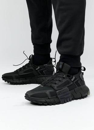 Чоловічі кросівки reebok zig kinetica fit all black / smb