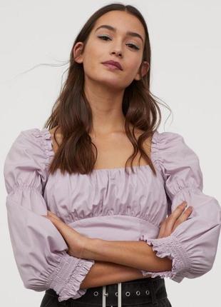 Лавандовый кроп топ h&m