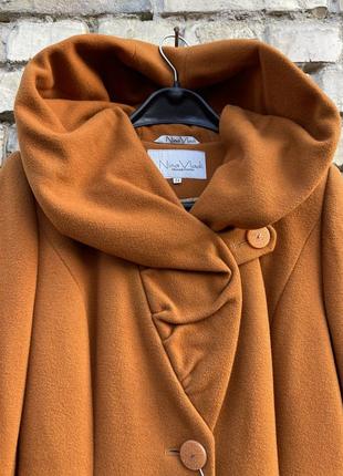 Стильное пальто с капюшоном крой и годе шерсть кашемир р.м10 фото