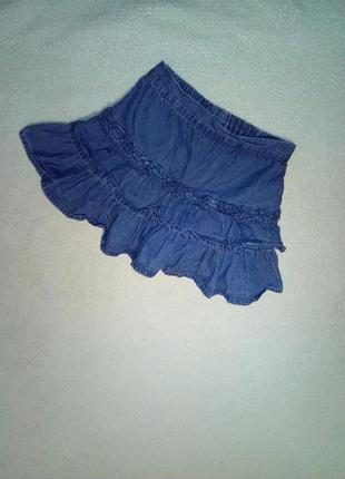 Моднявая джинсова спідничка з рюшами для дівчинки на 2/3 роки