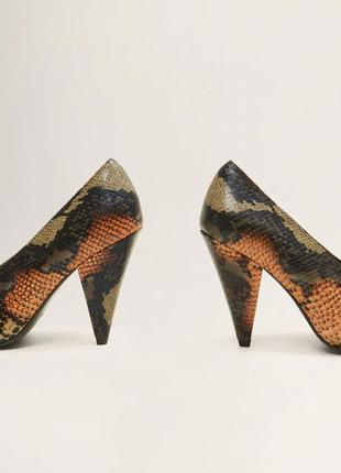 Туфли на каблуке с эффектом змеиной кожи от mango6 фото