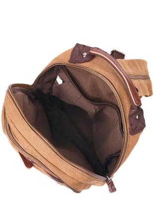 Рюкзак коричневый текстильный5 фото