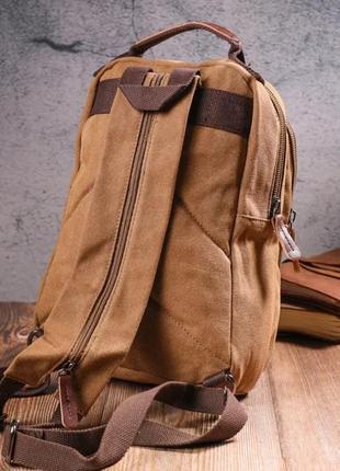 Рюкзак коричневый текстильный2 фото