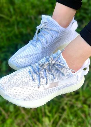 Кроссовки сетка рефлектив adidas yeezy boost 350 v2 white 11 reflective