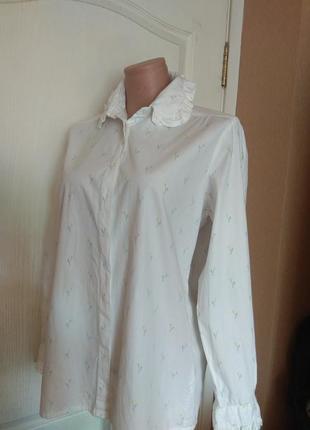 Романтична базова блуза, сорочка біла з пюльпанчиками2 фото