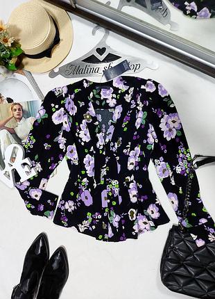 Блуза в цветы блузка в цветочный принт вискоза 46 44 распродажа