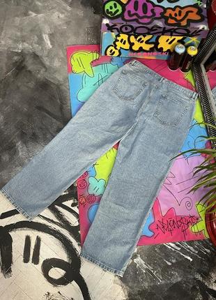 Вінтажні світло-блакитні широкі прямі джинси asos design3 фото