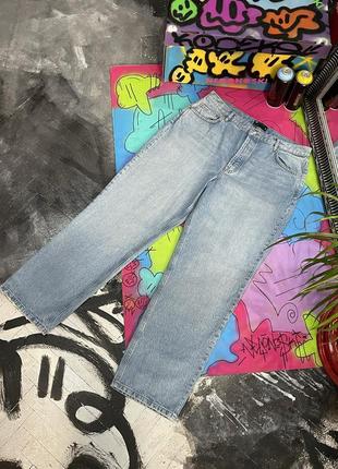 Вінтажні світло-блакитні широкі прямі джинси asos design