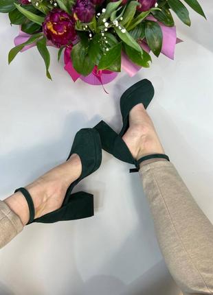Эксклюзивные туфли босоножки женские из натуральной итальянской кожи и замша женские на каблуке платформе4 фото