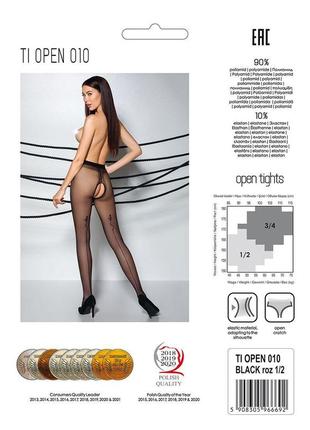 Колготки с открытым доступом passion tiopen 010 black 5 (20 den), контрастная линия