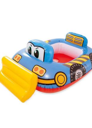 Надувний круг для плавання з сидінням і зі спинкою intex бульдозер, для хлопчиків від 1 до 2 років
