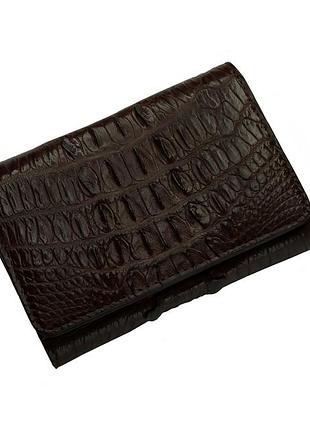 Гаманець жіночий зі шкіри крокодила ekzotic leather коричневий (cw105)