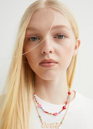 Цепочка двухяросное колье coca cola