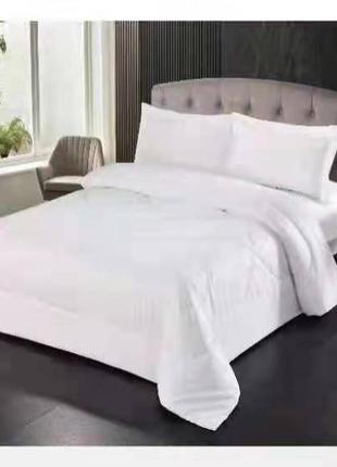 Постельное белье страйп сатин с одеялом весна-осень евро макси размер 230×250 турция.  комплект постельного белья сатин страйп, одеядо холофайбер