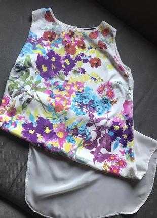 Річна напівпрозора подовжена туніка з квітковим принтом